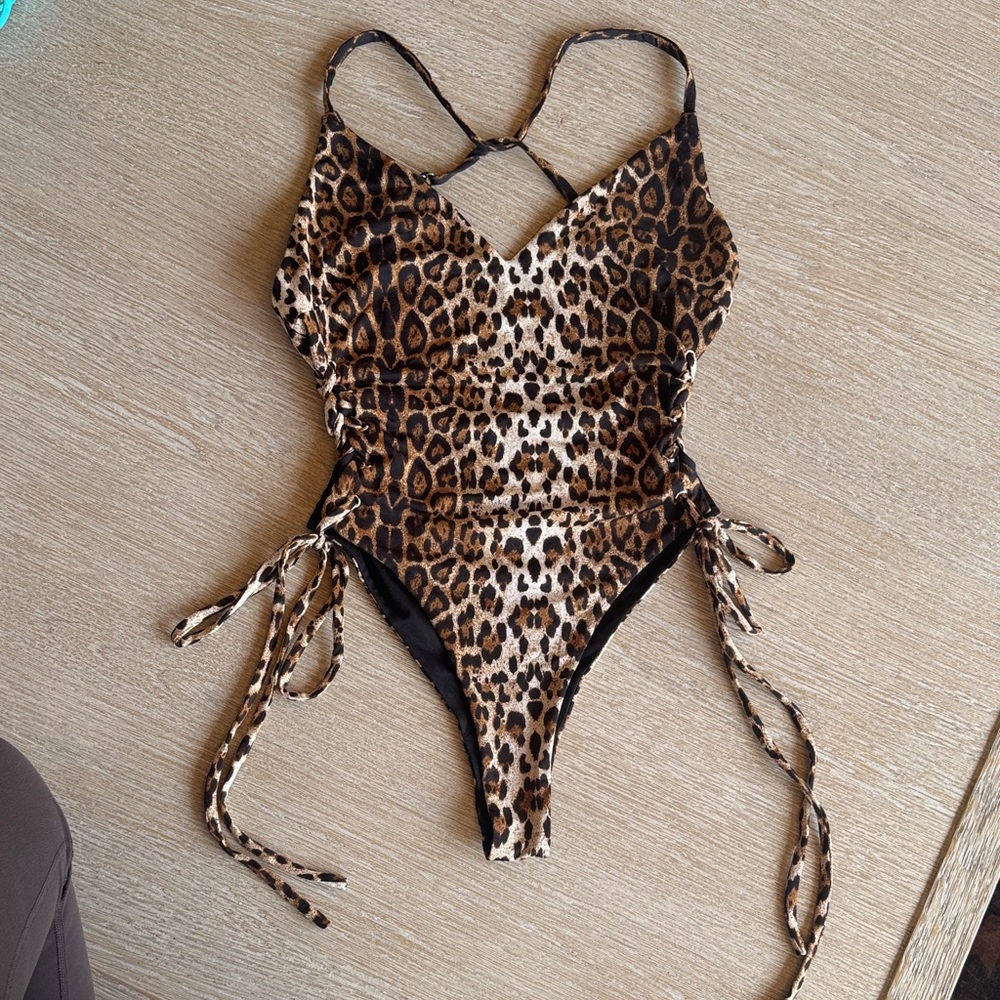 Leopard Print One-Piece Swimsuit